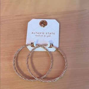 Altar'd State Twisted Gold Hoop Earrings